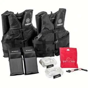 YAMAHA WATERCRAFT WAVE RUNNER LIFE JACKETS (2) PWC STARTER KIT WITH CARRY CASE - Picture 1 of 3