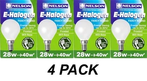 4 x 28W Pearl E14 Fancy Round Light Globes Bulbs Lamps Small Screw SES Halogen - Picture 1 of 4