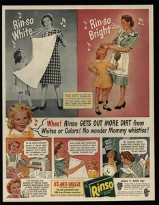 1945 RINSO Soap - Black & White - Blonde - Viki Day & Mom - VINTAGE AD - Picture 1 of 1