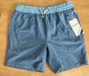 Fair Harbor Boys XL Extra Large Bayberry Swimsuit Trunks Shorts Blue Waves Lined - Picture 1 of 8