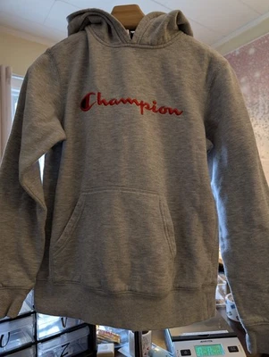 Sudadera con capucha suéter gris campeón talla grande para niños artículo DE Foto 1 de 3