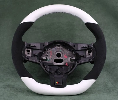 Volante Jaguar Calefactable F Tipo R S X152 Fondo Plano Alcantara Cuero Blanco Foto 1 de 4