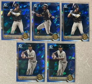 2022 Bowman Draft Sapphire Padres Lot (X5) Rojas Verdugo Zavala - Picture 1 of 2