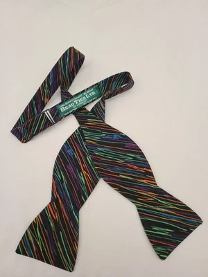 Pajarita Beau Ties Ltd Of Vermont 100 % algodón rayas neón negras (verde azul rojo) Foto 1 de 4