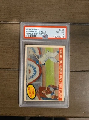 1959 Topps Baseball Thrills Mickey Mantle #461 ¡PSA 6! Foto 1 de 2