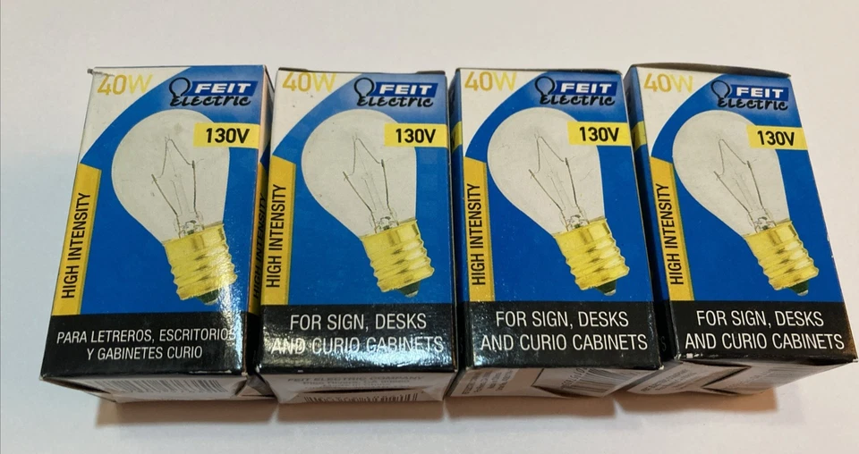 4 Feit Bombilla Eléctrica 40W 130V Alta Intensidad Transparente Base Intermedia 40S11N130 Foto 1 de 4