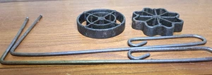 Vintage Alfred Andresen & Co Two Shape Rosette Iron Set w/ 2 Handles Cast Iron - Picture 1 of 3