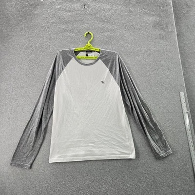 Camisa Abercrombie & Fitch Hombre L Blanca Bloques de Color Músculo Y2K Manga Raglán Logo Foto 1 de 4