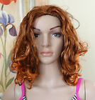 Sam Sung Imex #T4/8 Tipped Red&Ash Brown Curly End Med.Length Full Wig,Easy Fall