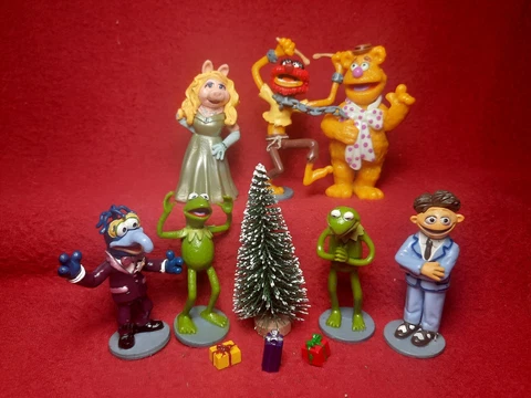 MUPPET Christmas Figures - Kermit, Miss Piggy,Gonzo,Animal,Fozzy- Lot of  7 Cover