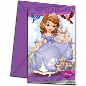 6 X SOFIA THE FIRST CHILDREN'S PARTY INVITATIONS KIDS PARTYWARE ACCESSORIES - Picture 1 of 1