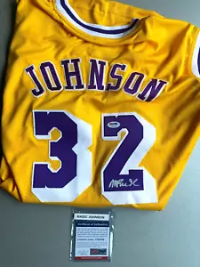MAGIC JOHNSON signed original Lakers jersey autograph COA PSA - Picture 1 of 5