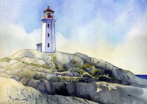 Faro de Peggys Point, Peggy's Cove, Nueva Escocia, Canadá. Impresiones artísticas enmarañadas - Imagen 1 de 2