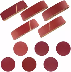 22x Sanding Belts 4 x36 in Sander Belt 6 in PSA Self Adhesive Discs 80-400 Grit - Picture 1 of 12