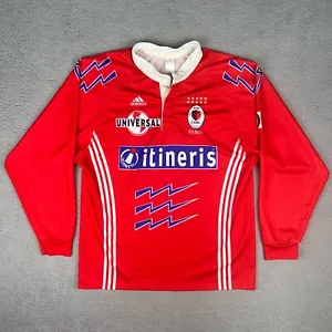 Maglia Stade Francais Paris Uomo Extra Large XL Rossa Adidas France Rugby Vintage - Foto 1 di 12