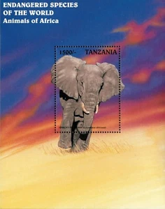 Tanzania 1997 - Endangered African Animals, Elephant - Souvenir Sheet - 1636 MNH - Picture 1 of 1