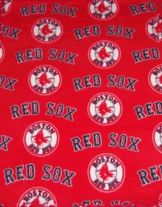 Tela de costura artesanal de vellón de béisbol rojo de Boston Red Sox por yarda NUEVO - Imagen 1 de 1