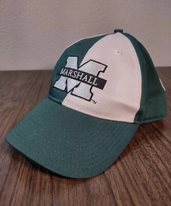 Marshall University Hat Hook And Loop The Thundering Herd Green White Cap - Picture 1 of 8