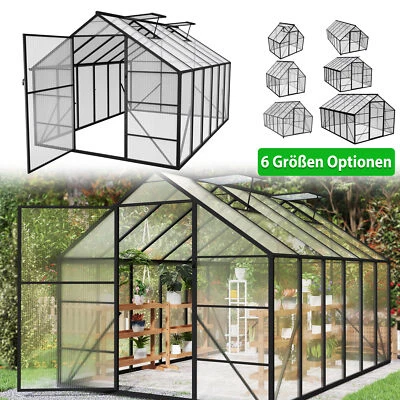 MARKENLOS Gewächshaus Gartenhaus Treibhaus inkl Fundament Fenster Tomatenhaus Pflanzhaus