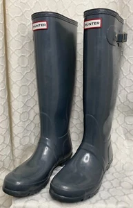 Hunter Original Tall Rain Boots Size 8 US / 39 EU Grey - Picture 1 of 6