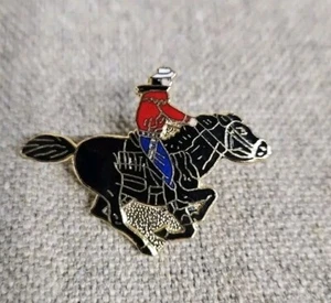 Vintage Cowboy/Rodeo Horseback Rider Hat Lapel Pin Enamel Metal - Picture 1 of 3