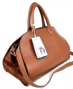 Borsa a mano Anna Paola in pelle italiana "The Row Margaux Dupe" Riva marrone chiaro marrone chiaro - Foto 1 di 12