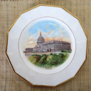 Washington DC Capitol Building Souvenir Plate Johnson Bros England Color Vintage - Picture 1 of 5