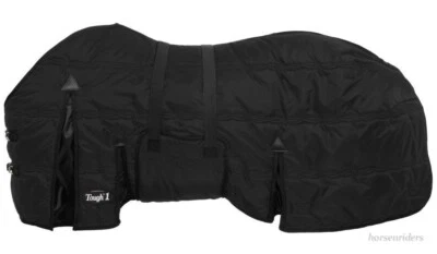 Winter Horse Stable Blanket - 600D - Bellywrap - BLACK - Sizes 69"to 84" - Image 1 of 3