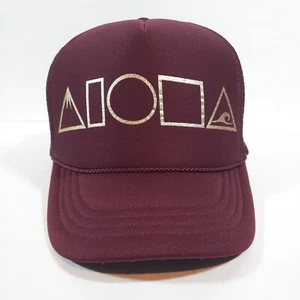 ALOHA Trucker Hat Adjustable Snap Back Meshback OSFA Maroon - Picture 1 of 7