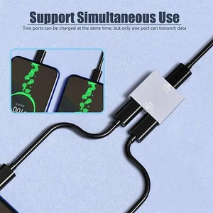USB C Buchse zu 2x USB C Buchse Typ-C USB-C Splitter Ladegerät Conventer Adapter - Picture 1 of 8