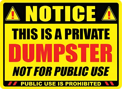 Privat Müllcontainer nicht für den öffentlichen Gebrauch Aufkleber - Bild 1 von 3