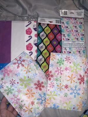 New! Multicolor Brightly Colored SNOWFLAKE Gift Tissue Paper Christmas Presents - Image 1 of 4