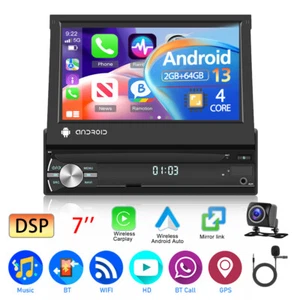 2+64G Autoradio 1 DIN Bluetooth Android 13 7 Zoll Bildschirm GPS Navi USB WiFi - Bild 1 von 22