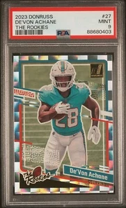 2023 Panini Donruss DE'VON ACHANE The Rookies Mosaic Prizm #27 RC Devon PSA 9 - Picture 1 of 4