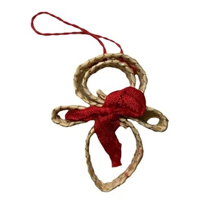 Vintage Scandinavian Handmade Woven Straw Christmas Ornament - Picture 1 of 3