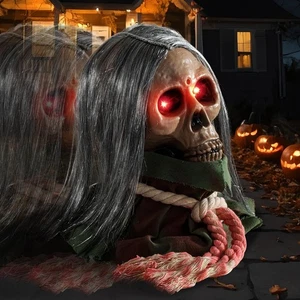 Halloween Outdoor Decorations,Animated Scary Walking Skeleton Decor with Cree... - Picture 1 of 7