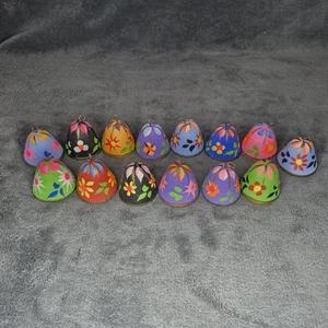 Vintage Clay Flower Bells  1.5" Handmade 14 - Picture 1 of 9