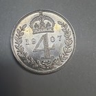1907Edward VII. Maundy 4 Pence , Superb UNC