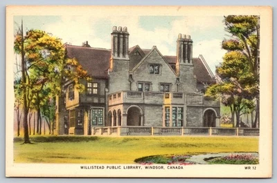 Windsor Ontario Willistead Public Library Postcard ON - Image 1 of 3