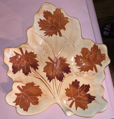 Plato de Acción de Gracias Ganz Hojas de Otoño 10 X 10 Bandeja para Servir Cerámica 🍁  Foto 1 de 3