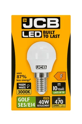4 Pack 5W = 40W LED Golf Ball Light Bulbs Small Edison Screw SES E14 Warm White - Image 1 of 3