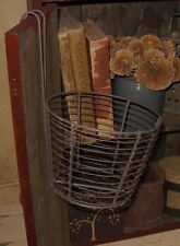 Hanging Metal & Chicken Wire Egg BASKET*Primitive French Country Farmhouse Decor