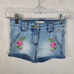 Stefania Pinyagina Shorts Girls 6/116 Embroidered Med/Light Wash Cuffed Stretch - Picture 1 of 15