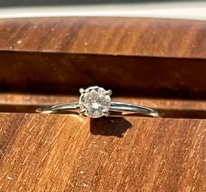 petite diamond ring white gold used .25 ct. as is. - Picture 1 of 4