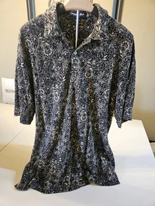 Vintage Polo Golf Ralph Lauren Size L Men's Paisley 90s Black Shirt - Picture 1 of 3