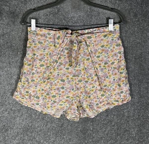 American Eagle Spring Floral Linen Blend Front Tie Shorts Womens Size Large - Picture 1 of 7