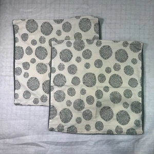 IKEA TRADPALM Set of 2 Square 20x20 Pillow Covers Green and White - Picture 1 of 6