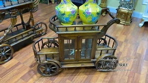 Carro Porta Botellas Móvil Bar Porta Bebidas En Estilo Antiguo Madera Maciza - Imagen 1 de 1