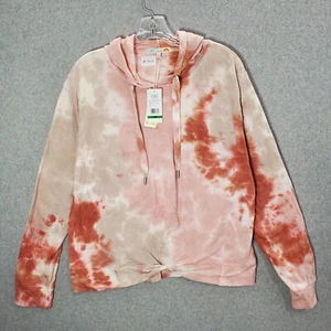 C & C California Women Sweatshirt Large Pink Rust Earth Tie Day Hoodie NWT - Picture 1 of 9