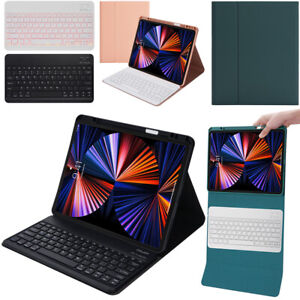 Bluetooth Keyboard For iPad Pro 12.9(2021/2020/2018) PU Leather Flip Case Cover